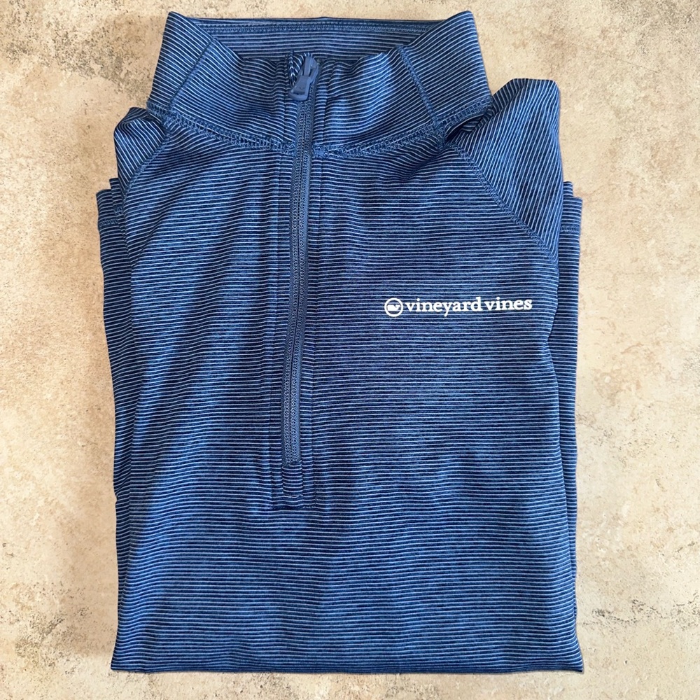 Boys Vineyard Vines Navy Striped 1/4 Zip